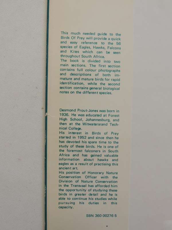 An Introduction To The Birds Of Prey Of South Africa  - D.V. Prout-Jones   (signed)