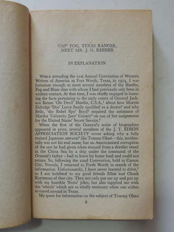 Cap Fog, Texas Ranger Meet Mr. J.G. Reeder - J.T. Edson