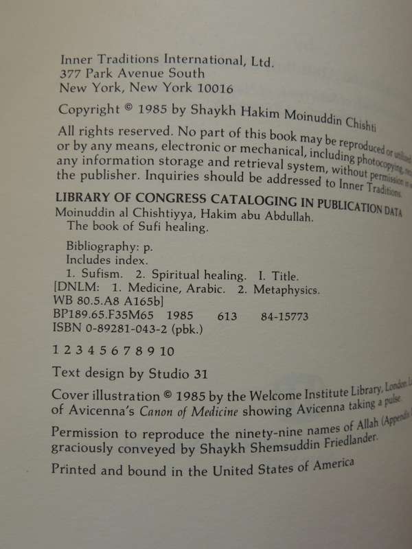 The Book of Sufi healing - Shaykh Hakim Moinuddin Chishti