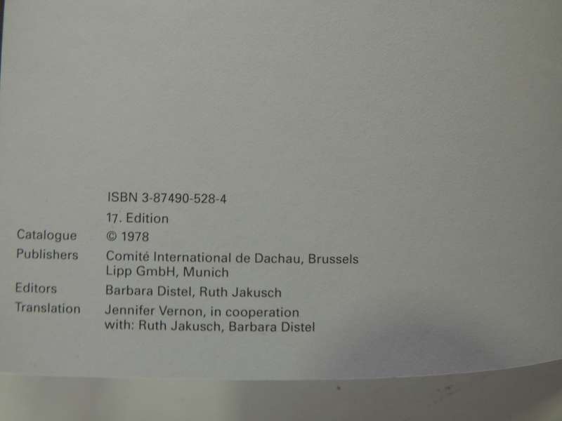 Concentration Camp Dachau 1933 - 1945Catalogue 1978