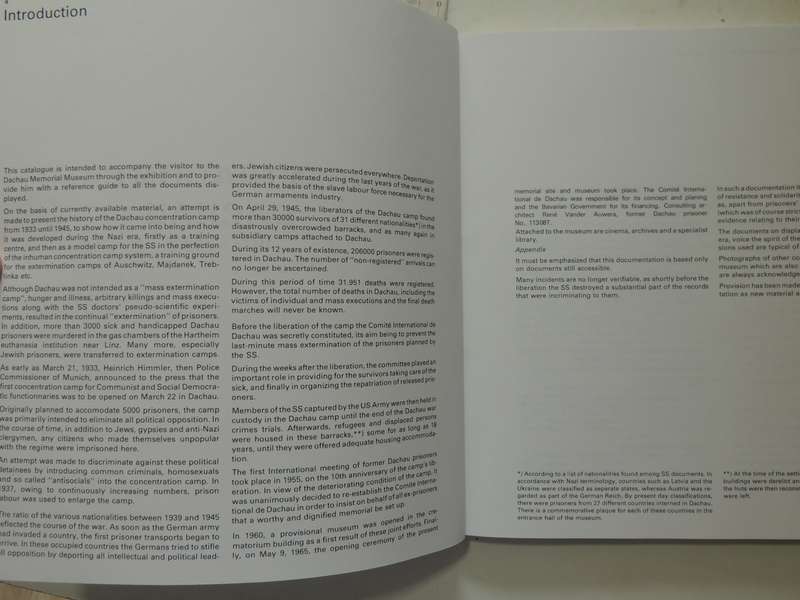 Concentration Camp Dachau 1933 - 1945Catalogue 1978