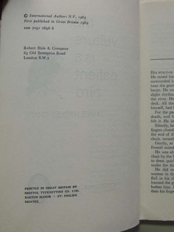The Vulture Is A Patient Bird  - James Hadley Chase   1st UK Edition 1969