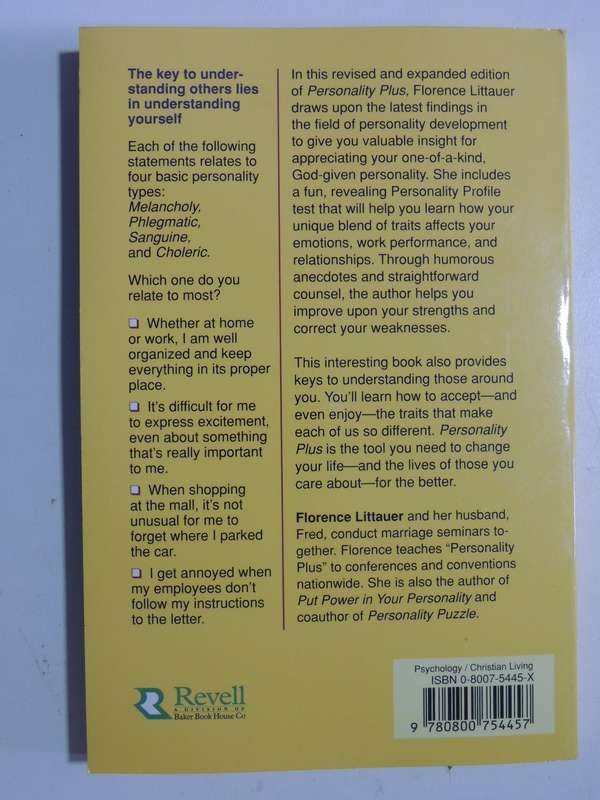 Personality Plus,  How to Understand Others by Understanding Yourself - Florence Littauer