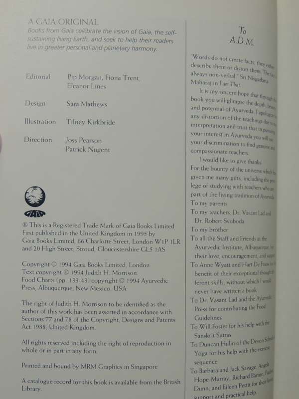 The Book Of Ayurveda: A Guide To Personal Wellbeing - Judith H. Morrison