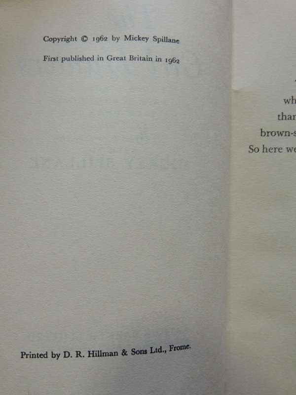 The Girl Hunters  - Mickey Spillane    1st UK Edition 1962