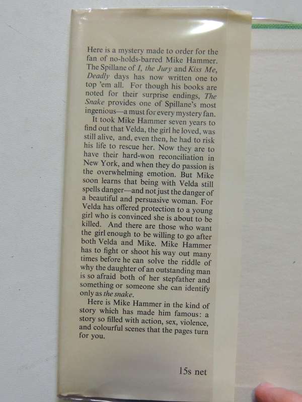 The Snake  - Mickey Spillane    1st UK Edition 1964