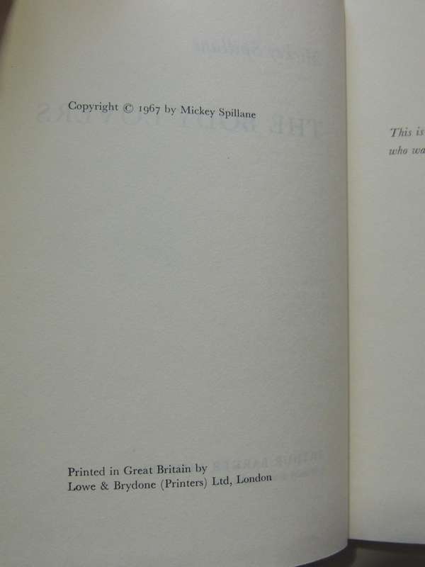 The Body Lovers - Mickey Spillane    1st UK Edition 1967