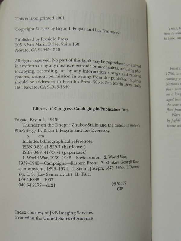 Thunder On The Dnepr - Zhukov - Stalin & The Defeat Of Hitler's Blitzkrieg - Bryan Fugate & Lev Dvor