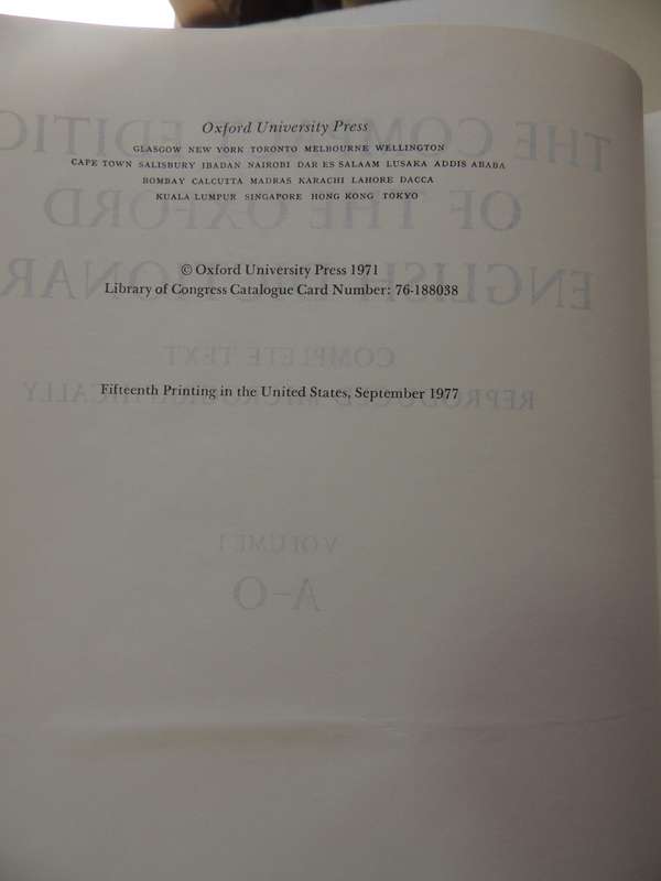 The Compact Edition of the Oxford English Dictionary, Complete Text, Reproduced Micrographically, 2V