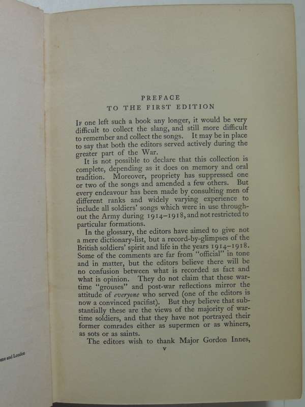 Songs & Slang Of The British Soldier 1914-18 John Brophy,E Partidge   2nd Edition Revised & Enlarged