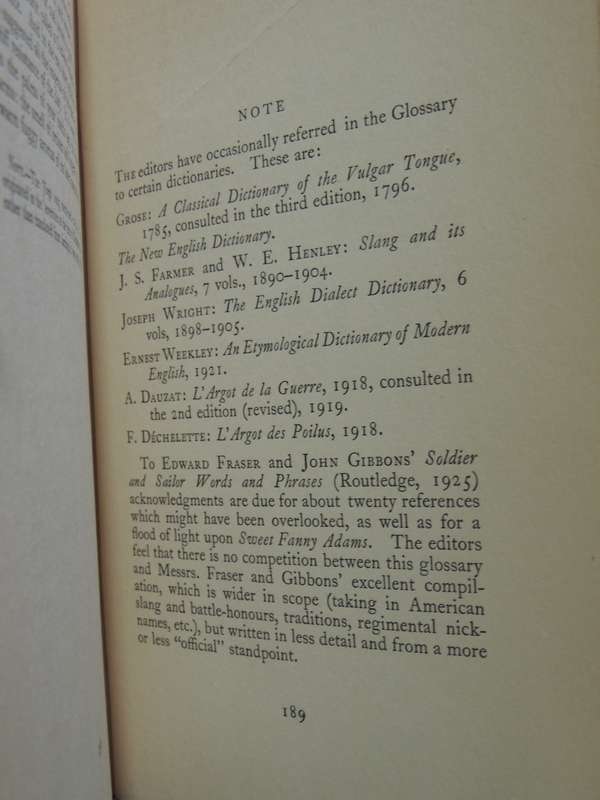 Songs & Slang Of The British Soldier 1914-18 John Brophy,E Partidge   2nd Edition Revised & Enlarged