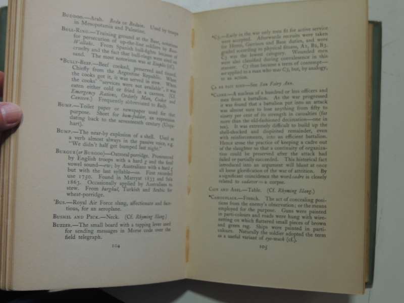 Songs & Slang Of The British Soldier 1914-18 John Brophy,E Partidge   2nd Edition Revised & Enlarged