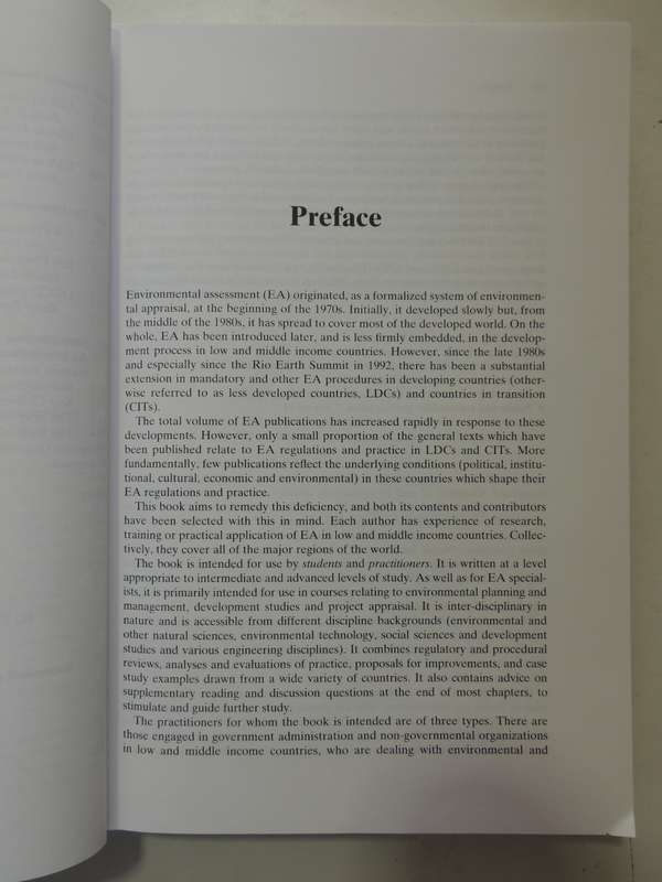 Environmental Assessment in Developing and Transitional Countries - Ed Norman Lee, C George