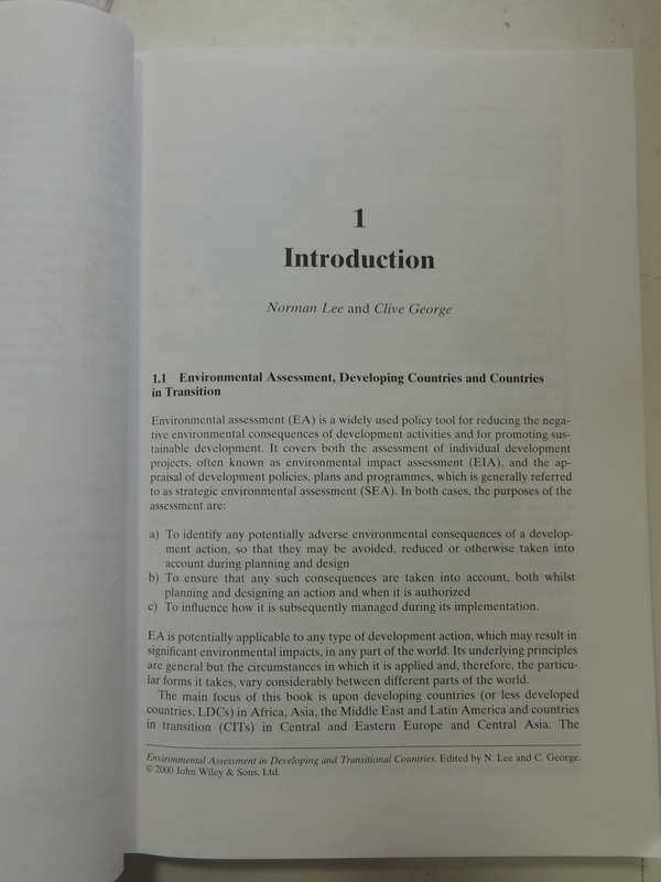 Environmental Assessment in Developing and Transitional Countries - Ed Norman Lee, C George