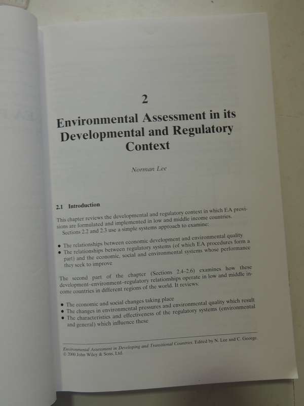 Environmental Assessment in Developing and Transitional Countries - Ed Norman Lee, C George