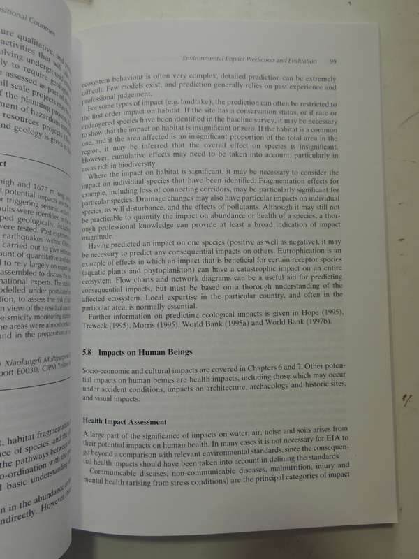 Environmental Assessment in Developing and Transitional Countries - Ed Norman Lee, C George