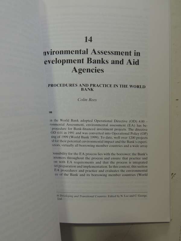 Environmental Assessment in Developing and Transitional Countries - Ed Norman Lee, C George