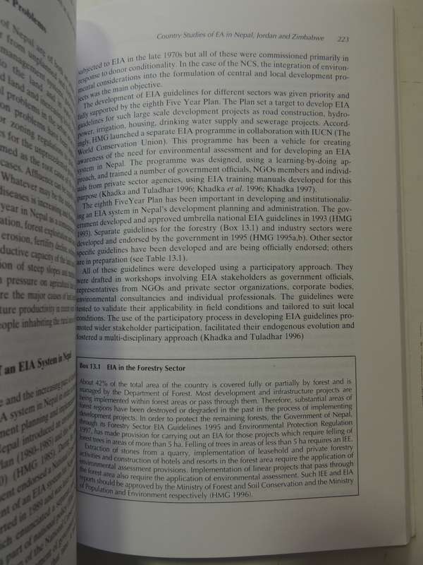 Environmental Assessment in Developing and Transitional Countries - Ed Norman Lee, C George