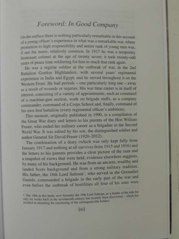 In Good Company The First World War Letters & Diaries Of The Hon. William Fraser, Gordon Highlanders
