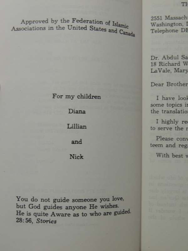 Selections From The Noble Reading: An Anthology Of Passages From The Qur'an - trans Dr. T.B. Irving