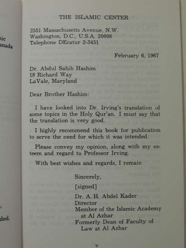 Selections From The Noble Reading: An Anthology Of Passages From The Qur'an - trans Dr. T.B. Irving