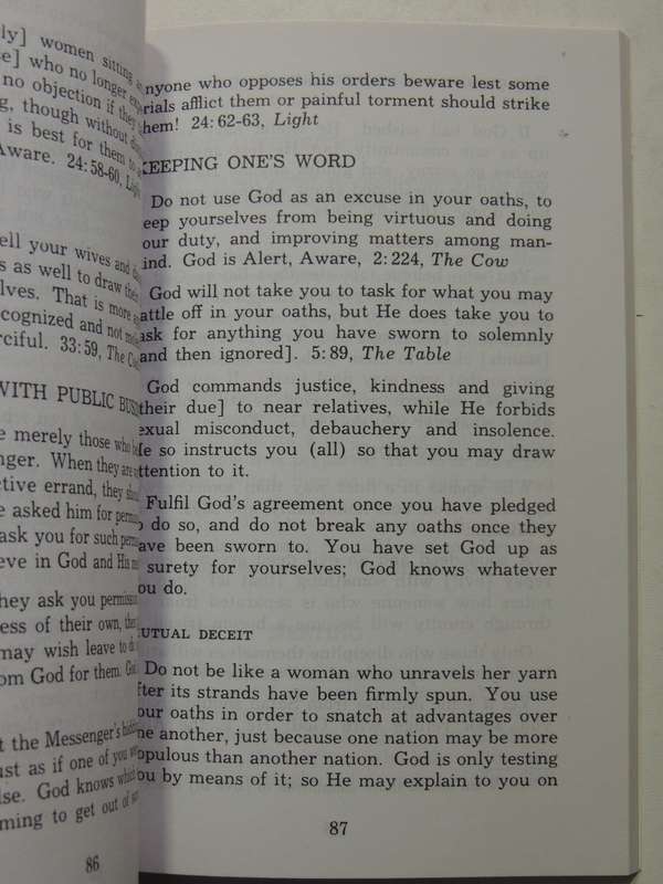 Selections From The Noble Reading: An Anthology Of Passages From The Qur'an - trans Dr. T.B. Irving