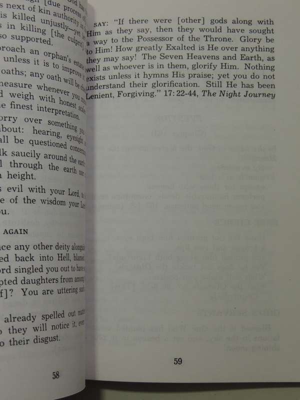 Selections From The Noble Reading: An Anthology Of Passages From The Qur'an - trans Dr. T.B. Irving
