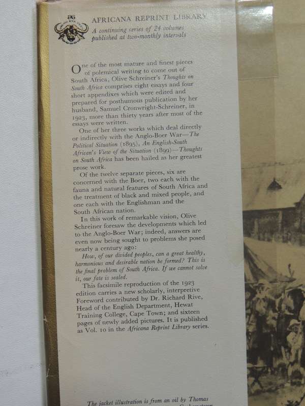 Thoughts On South Africa - Olive Schreiner