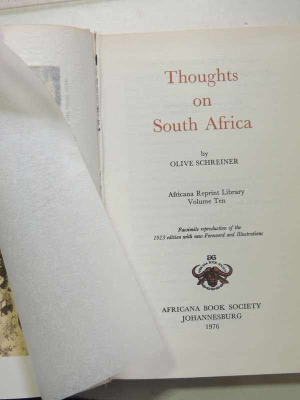 Thoughts On South Africa - Olive Schreiner