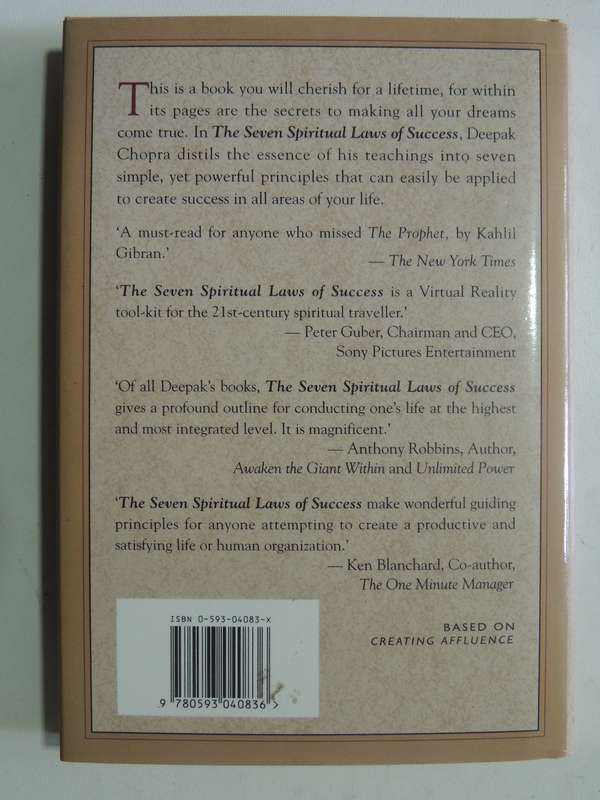 The Seven Spiritual Laws Of Success: A Practical Guide To The Fulfilment Of Your Dreams Deepak Chopr