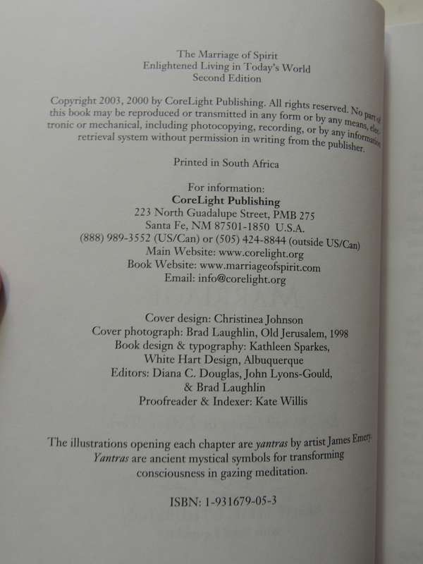 The Marriage of Spirit - Enlightened Living in Today`s World - Leslie Temple-Thurston    SIGNED