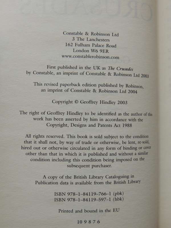 A Brief History Of The Crusades: Islam & Christianity...Struggle ..World SupremacyGeoffrey Hindley