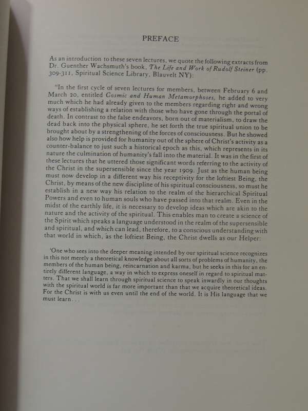 Cosmic and Human Metamorphosis 7 Lectures in Berlin, February to March 1917 - Rudolf Steiner