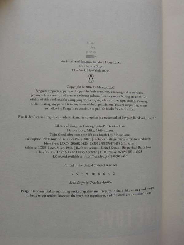 Good Vibrations: My Life As A Beach Boy - Mike Love Wit James S. Hirsch   Signed