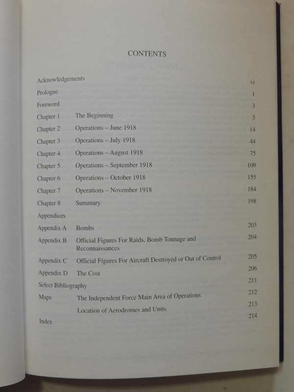 Independent Force: The War Diary Of The Daylight Squadrons Of The Independent Air Force June-Novembe