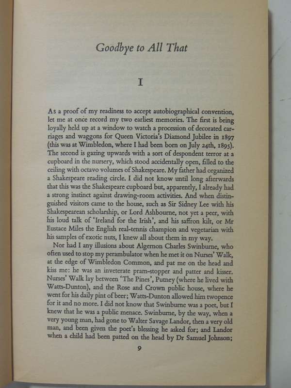 Goodbye To All That - Robert Graves