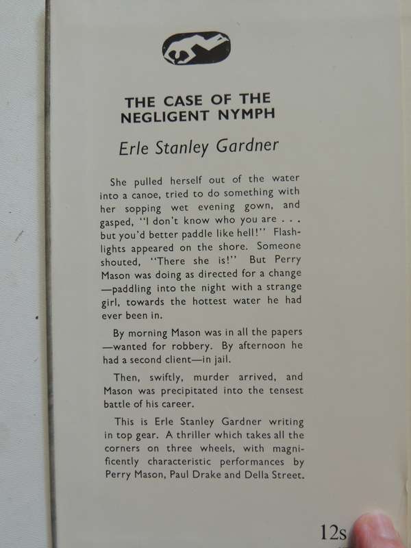 The Case Of The Negligent Nymph - Erle Stanley Gardner    1st British Ed 195