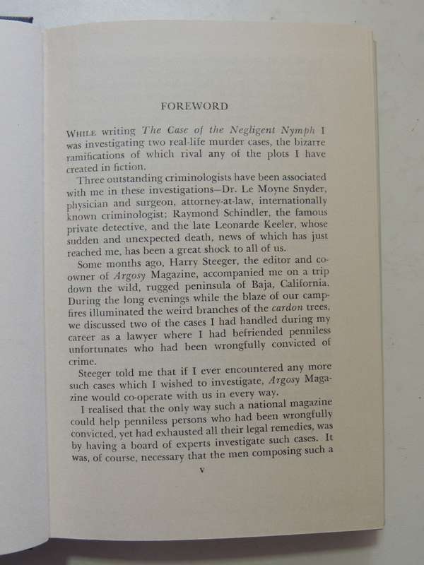 The Case Of The Negligent Nymph - Erle Stanley Gardner    1st British Ed 195