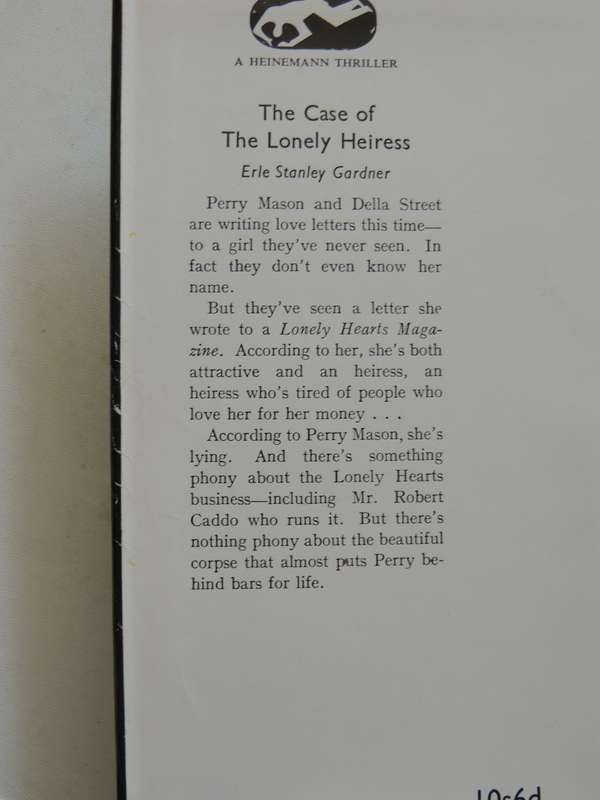 The Case Of The Lonely Heiress - Erle Stanley Gardner   1st British Ed 1952