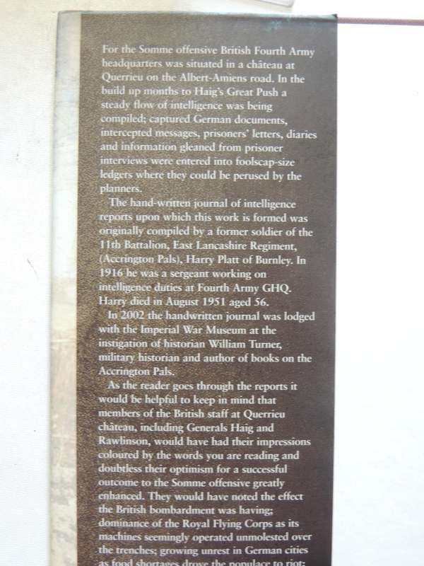 Somme Intelligence: Fourth Army HQ 1916- William Langford