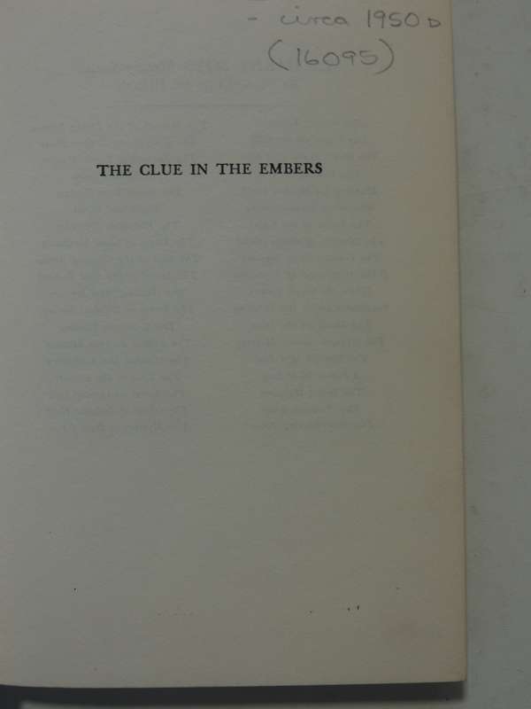 The Clue In The Embers - Franklin W. Dixon   Circa 1950s