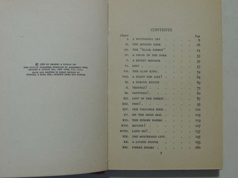 The Twisted Claw - Franklin W. Dixon     Circa 1950s English Edition