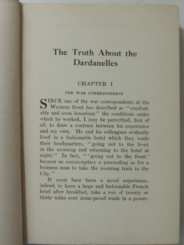 The Truth About The Dardanelles - Sydney A. Moseley  1st Edition 1916