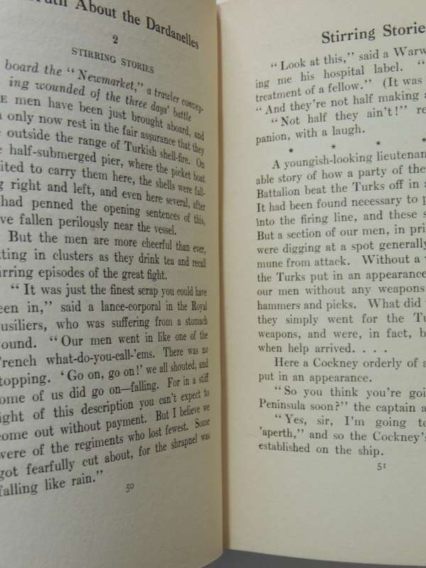 The Truth About The Dardanelles - Sydney A. Moseley  1st Edition 1916