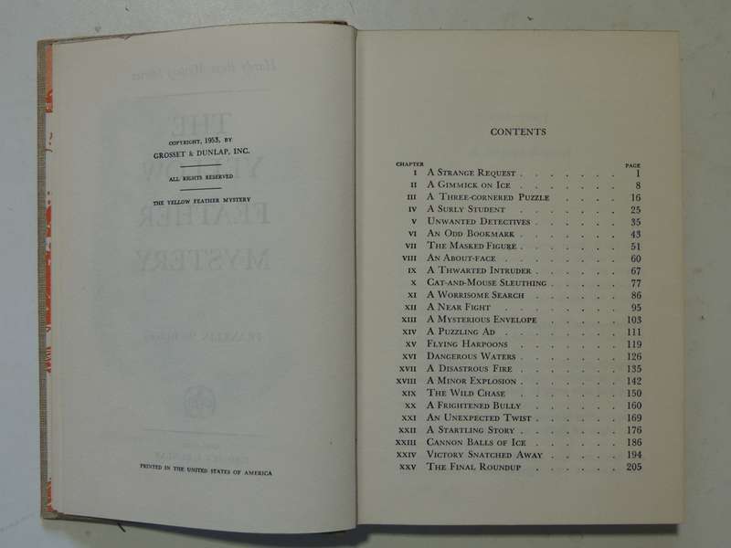 The Yellow Feather Mystery  - Franklin W. Dixon   Circa 1950s