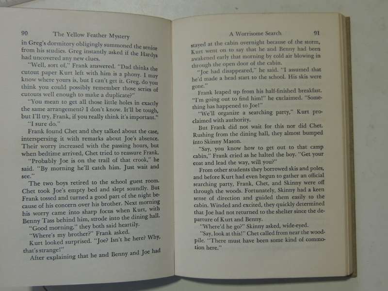 The Yellow Feather Mystery  - Franklin W. Dixon   Circa 1950s