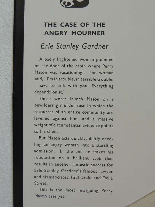 The Case Of The Angry Mourner - Erle Stanley Gardner   First British Ed 1958