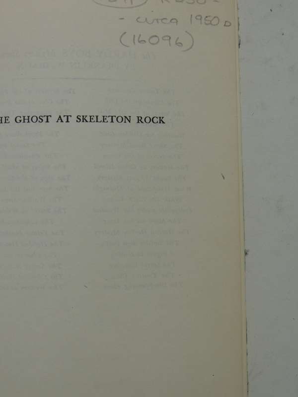 The Ghost At Skeleton Rock  - Franklin W. Dixon     Circa 1950s