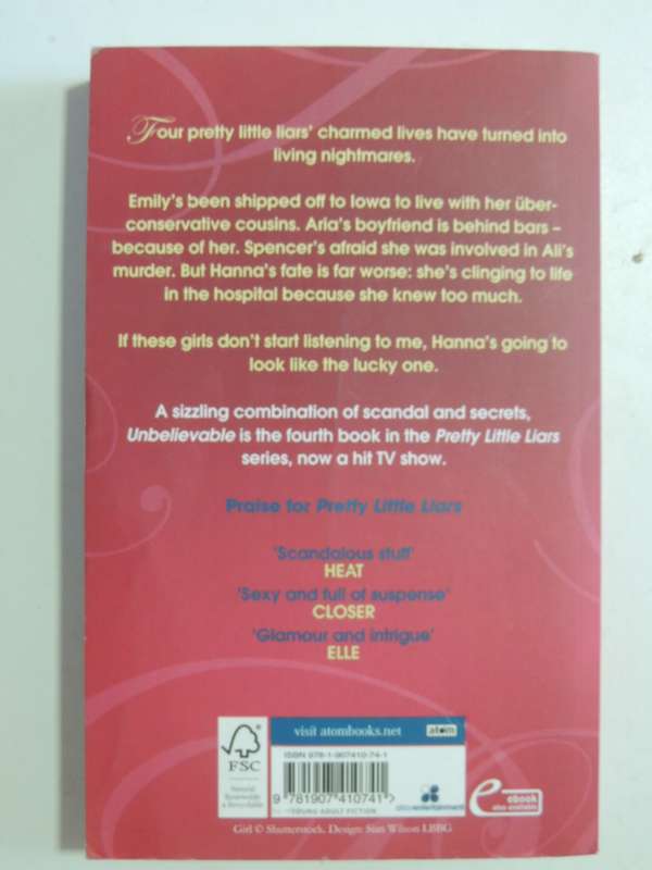 Unbelievable - Pretty Little Liars Book 4 - Sara Shepard