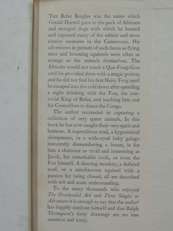 The Batful Beagles- Gerald Durrell, with 40 Illustrations by Ralph Thompson    First Ed. 1954
